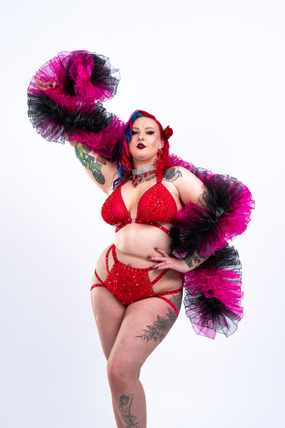 Black and Pink Organza Boa