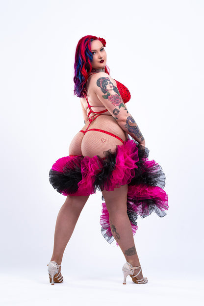 Black and Pink Organza Boa