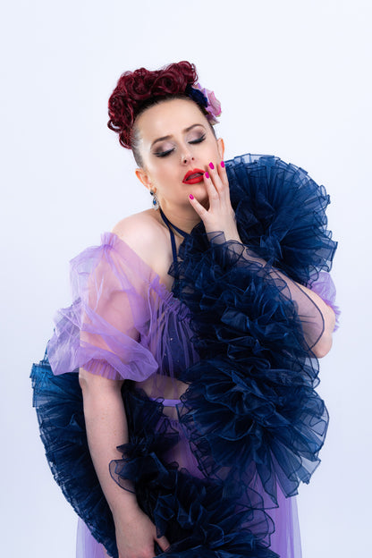 Navy Blue Organza Boa