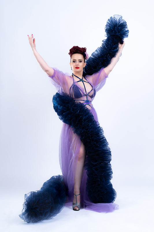 Navy Blue Organza Boa