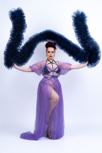 Navy Blue Organza Boa