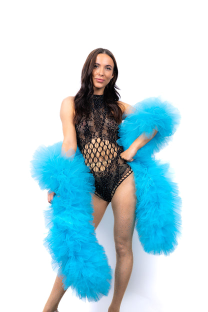 Aqua Blue Tulle Boa