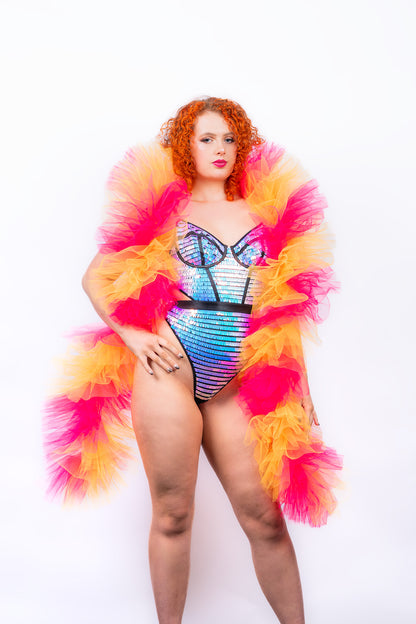 Pink and Yellow Tulle Boa