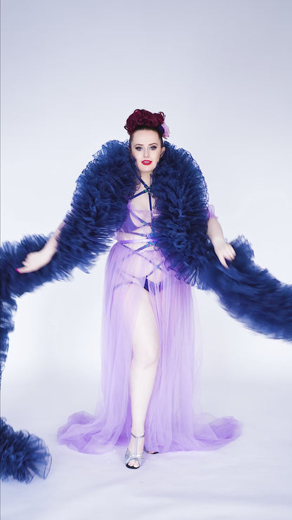 Navy Blue Organza Boa