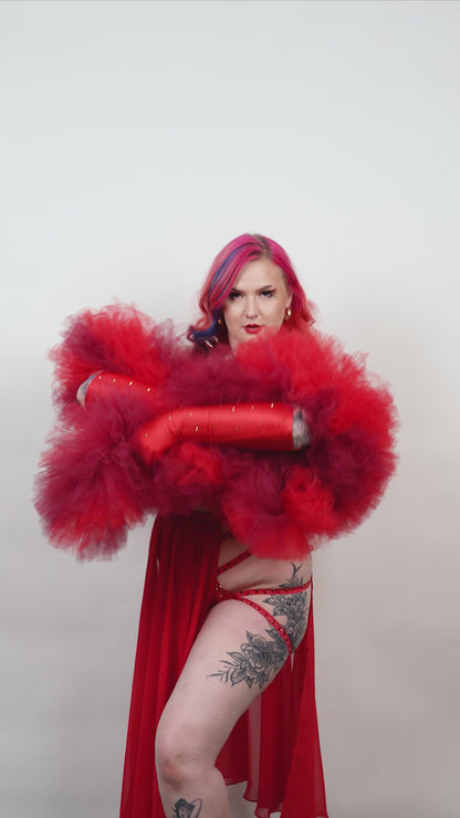 Red Tulle Boa - Dual Tone