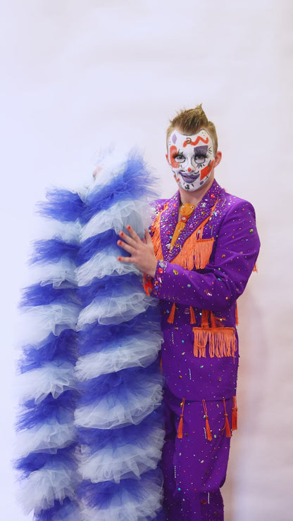 Blue Tulle Boa - Two Tone