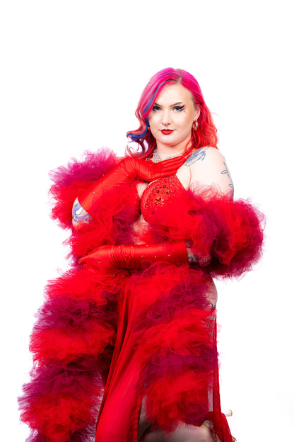 Red Tulle Boa - Dual Tone