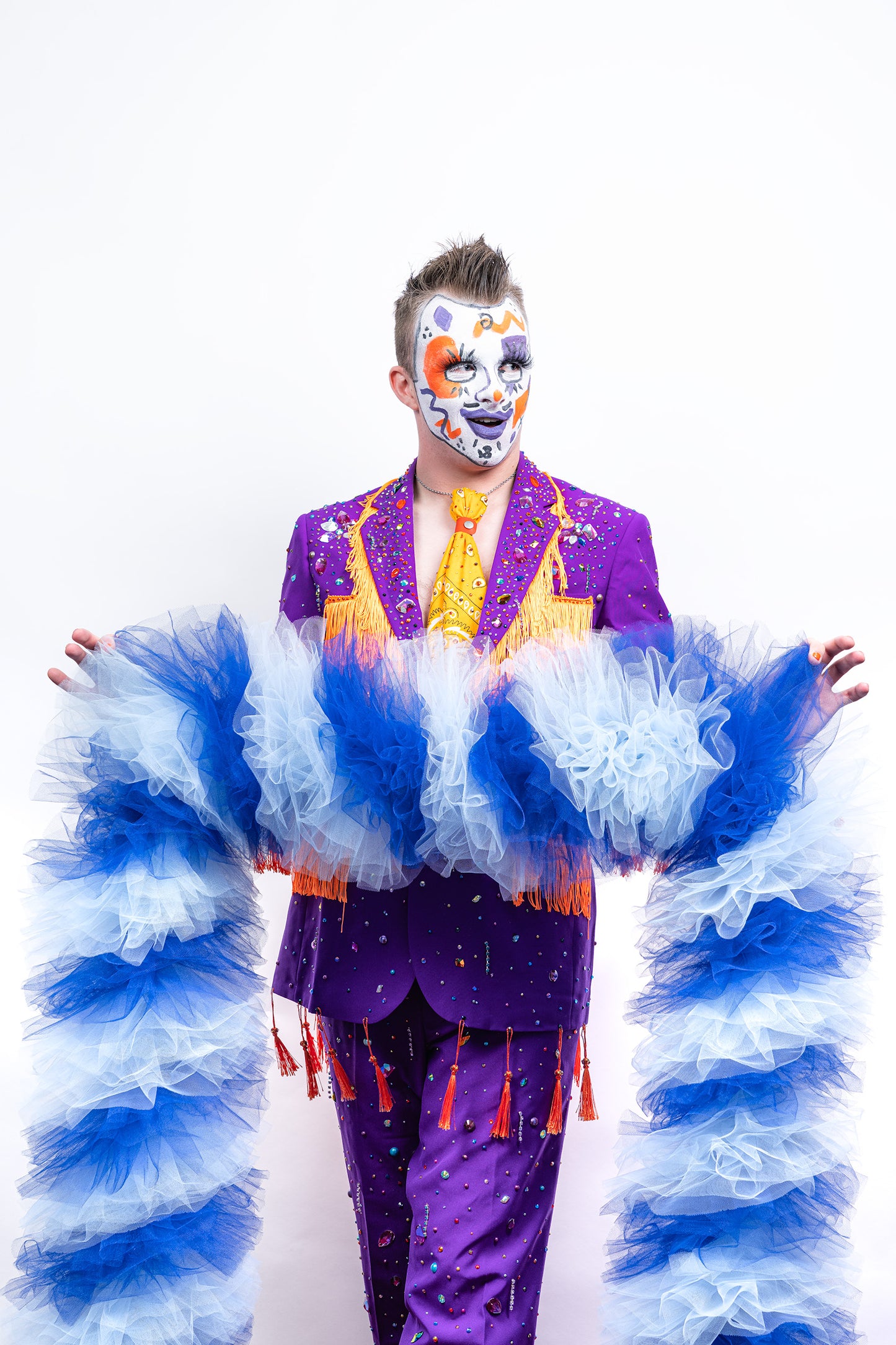 Blue Tulle Boa - Two Tone